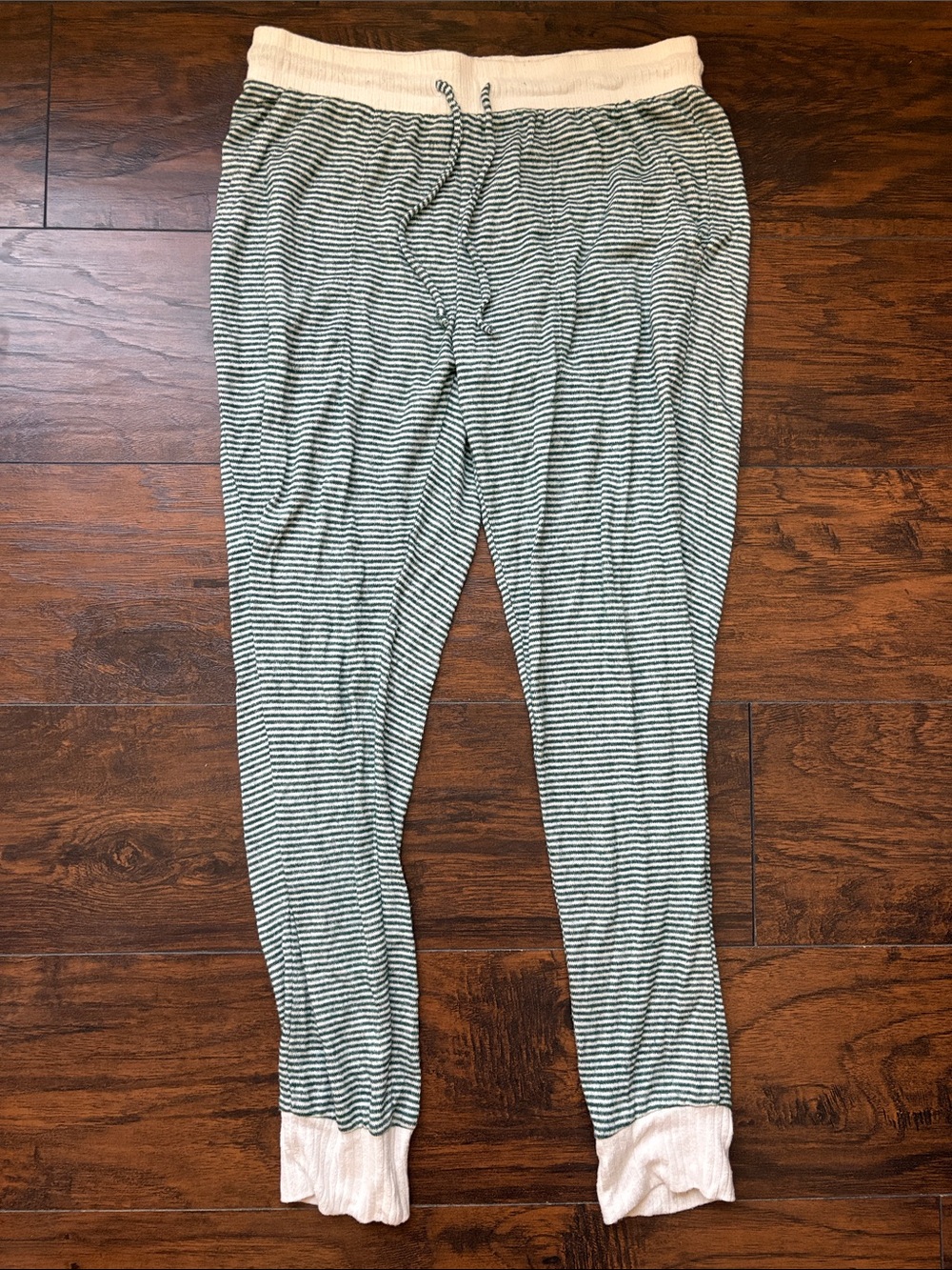 Starts Above Striped Green and White Lounge Pants